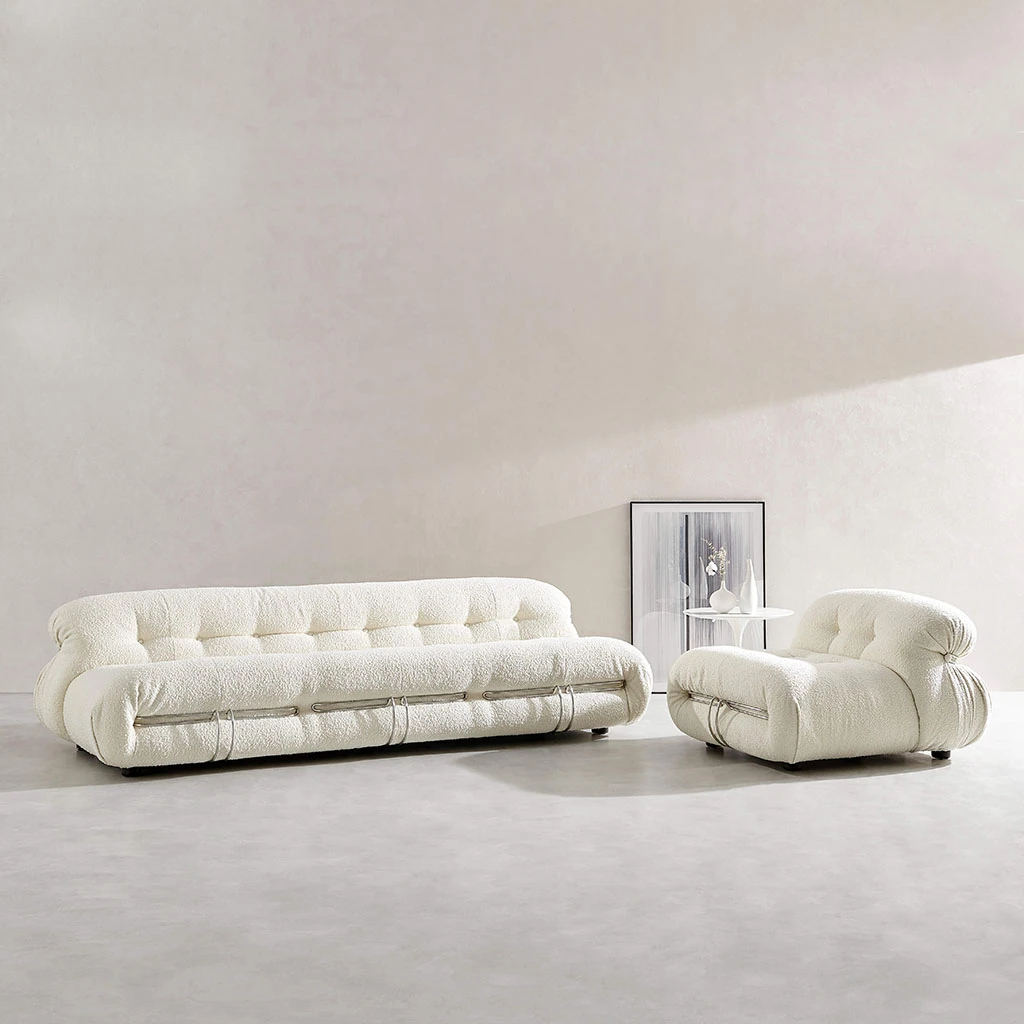 The internal frame of the sofa is Mebo wood the sofa frame is stainless steel and the sofa is made of polyurethane foam