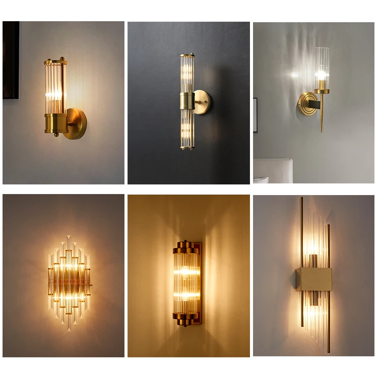 Vintage wall light home living room decoration fancy golden copper modern style home decor wall lamp