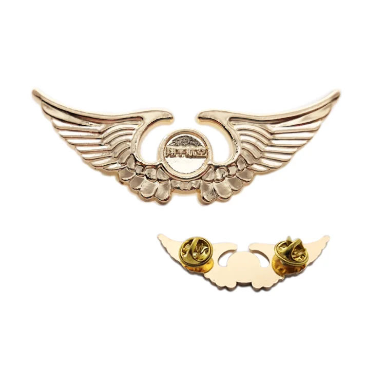 Manufacturer 3d engraved brand logo metal badge  custom metal enamel lapel pin badge for shirt clothing