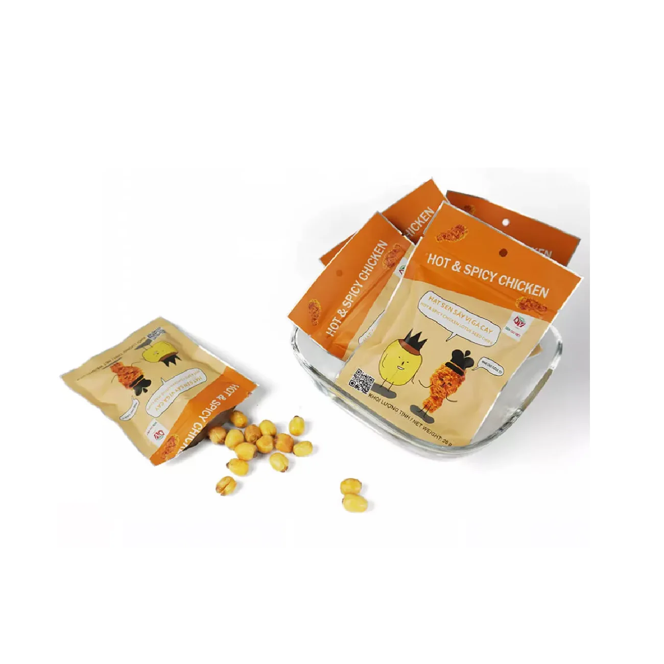 Crispy Type Texture Quality Best Price Supplier Reasonable OEM/ODM food snacks Hot & Spicy Chicken Lotus Seeds