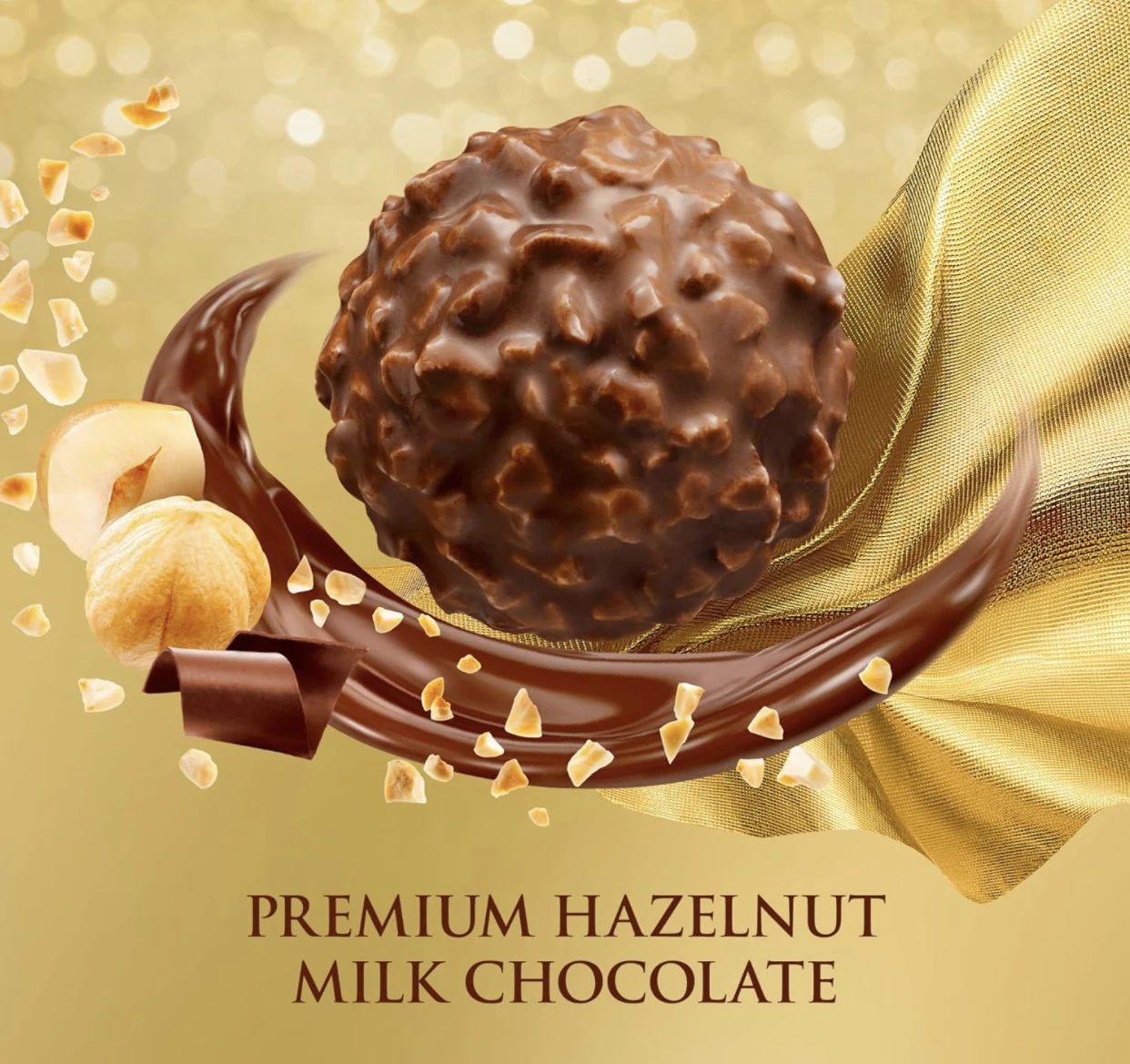 Most Sold Ferrero Online,100% Premium Gourmet Milk Chocolate Hazelnut Candy,individually Wrapped Sweet Candy for Gifting 18.5 oz