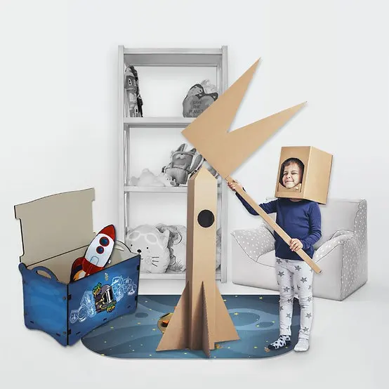 DIY Children Wooden Toy Storage Chest Box with Lid Wooden Toy Box with Wheels Kids Toy Bin Children Room Organizer