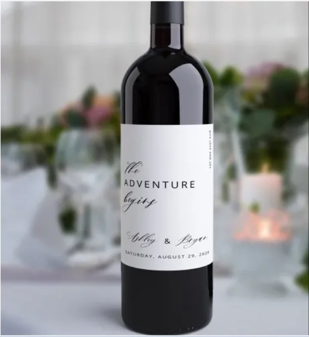 Waterproof Matte White Wine Label for flexo offset  printing 750ml Wine Bottle Tear-Resistant for Homemade Wine/Wedding