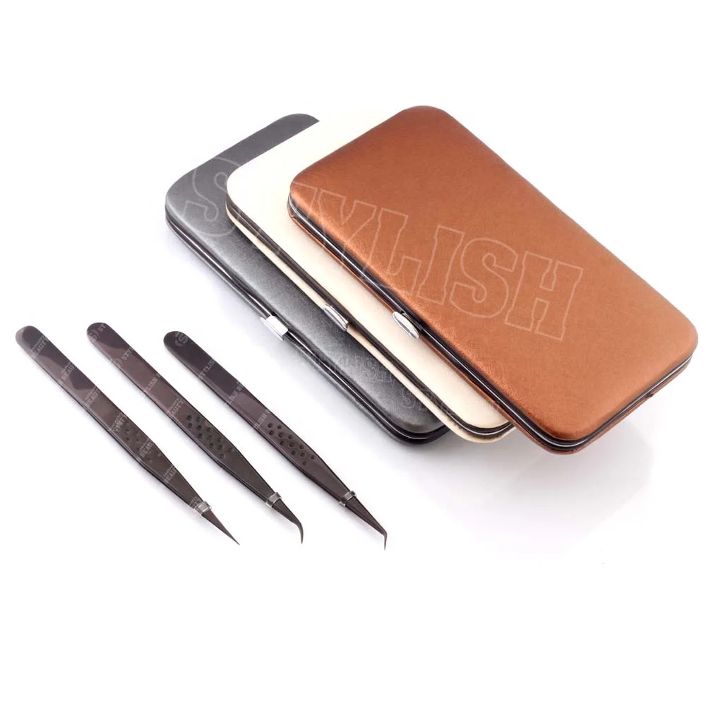 Eyelash Extension Tweezers Magnetic Case Empty Case For Eyelash Tweezers For 3 or 6 Pieces With Customized Logo And Color