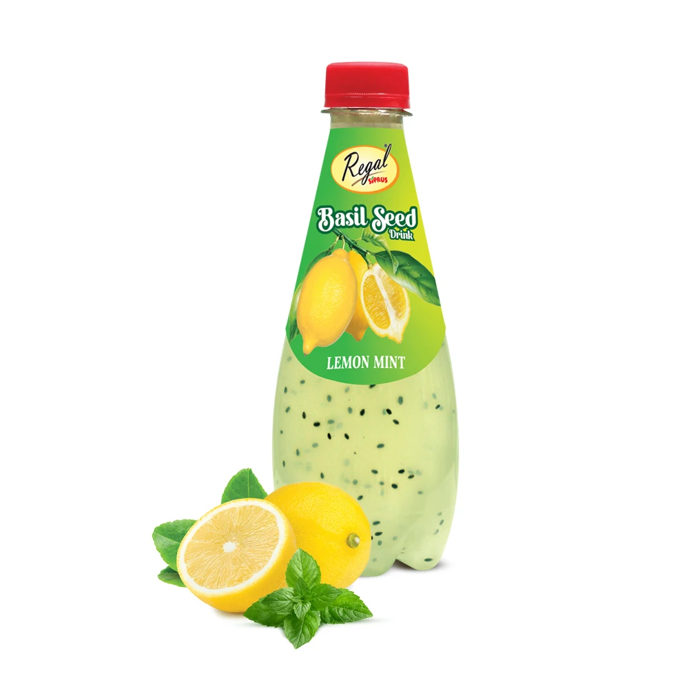 Regal Siprus Lemon Mint Fruit Drink with Basil Seeds Refreshing Thirst-Quencher in Bottle Packaging for All Seasons.
