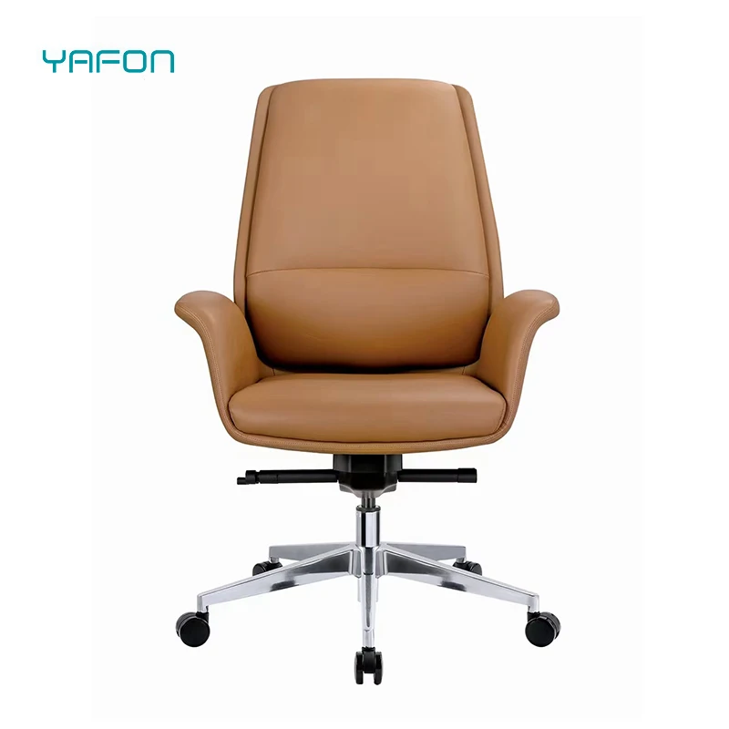 High-End Comfortable Leather Executive Office Chair with Wheels for President or Boss