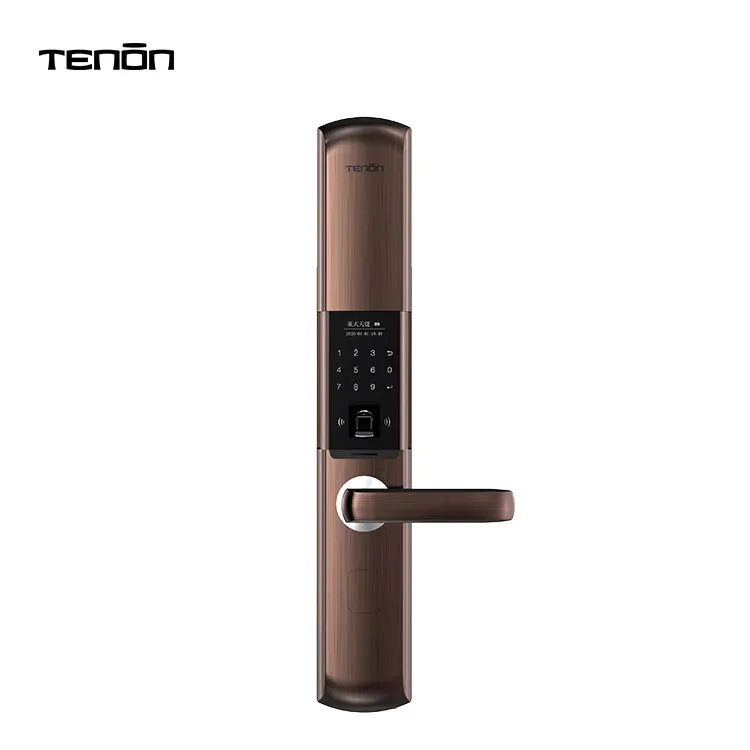 Apartment Keyless Intelligent Door Handle Lock Lever Digital Fingerprint Password Electric Smart Key Door Lock