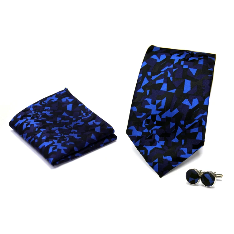 Latest Arrival Excellent Quality Custom Luxury Micro Woven Polyester Gift Sets for Tie / Pocket Square / Cufflinks