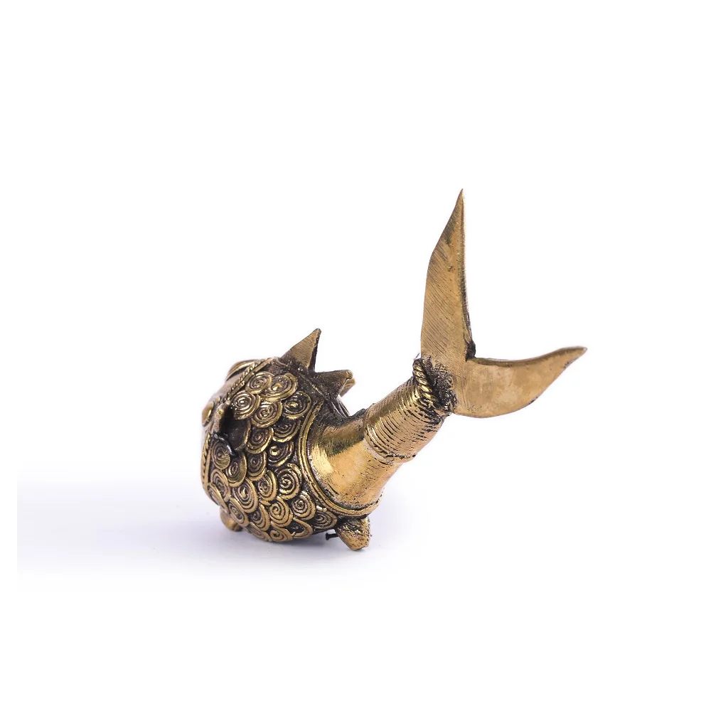 Tribal Brass Fish hand mad gold brass Decorative table fish