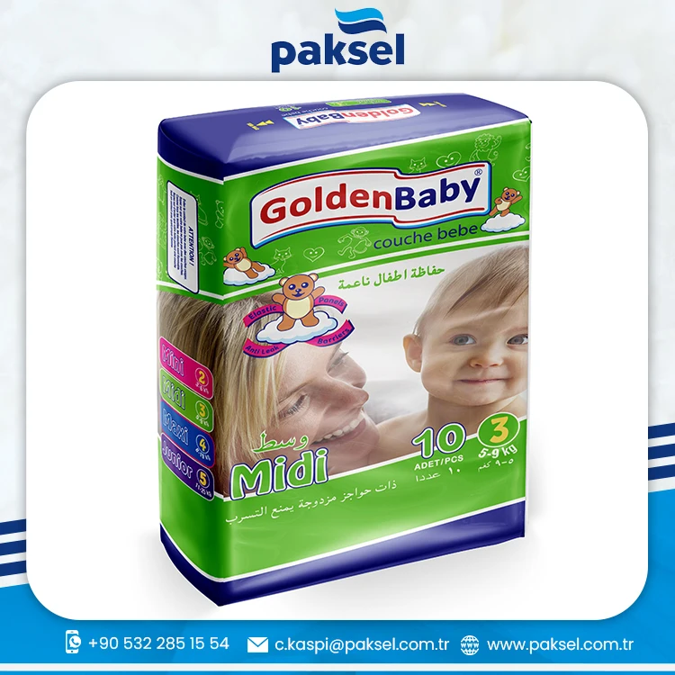 Bulk Supplier New Golden Baby Bay Diaper Midi 10 Pcs 5 To 9 Kg New Golden baby Bay Diapers at Best Price Golden Baby Diaper
