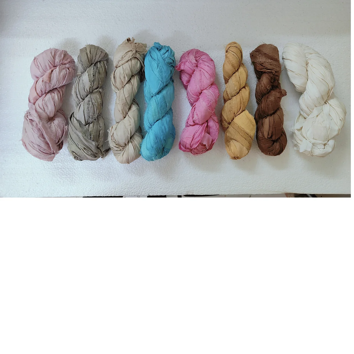 custom made sari silk ribbons made from premium quality recycled sari silk fabrics available in custom dyed colors