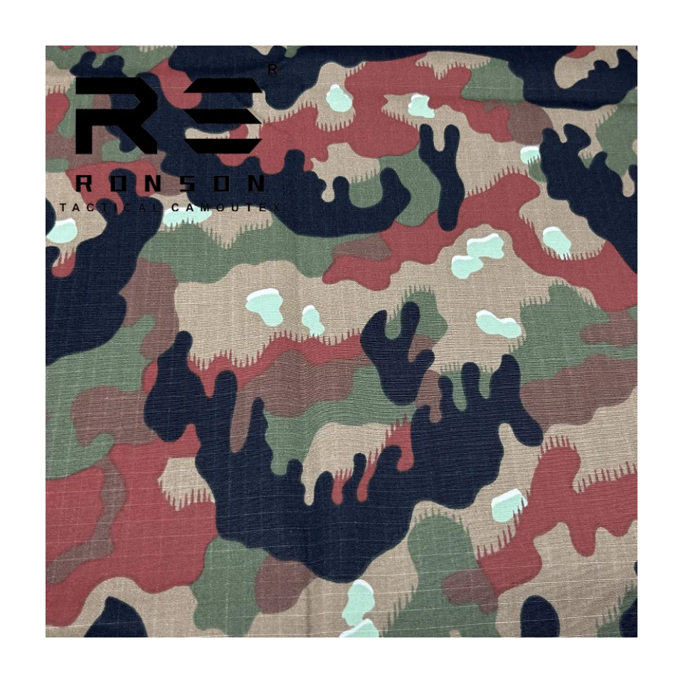 NC5050 Swiss M70 Bloody camouflage nylon cotton fabric NYCO camo printed tactical uniform camouflage fabric