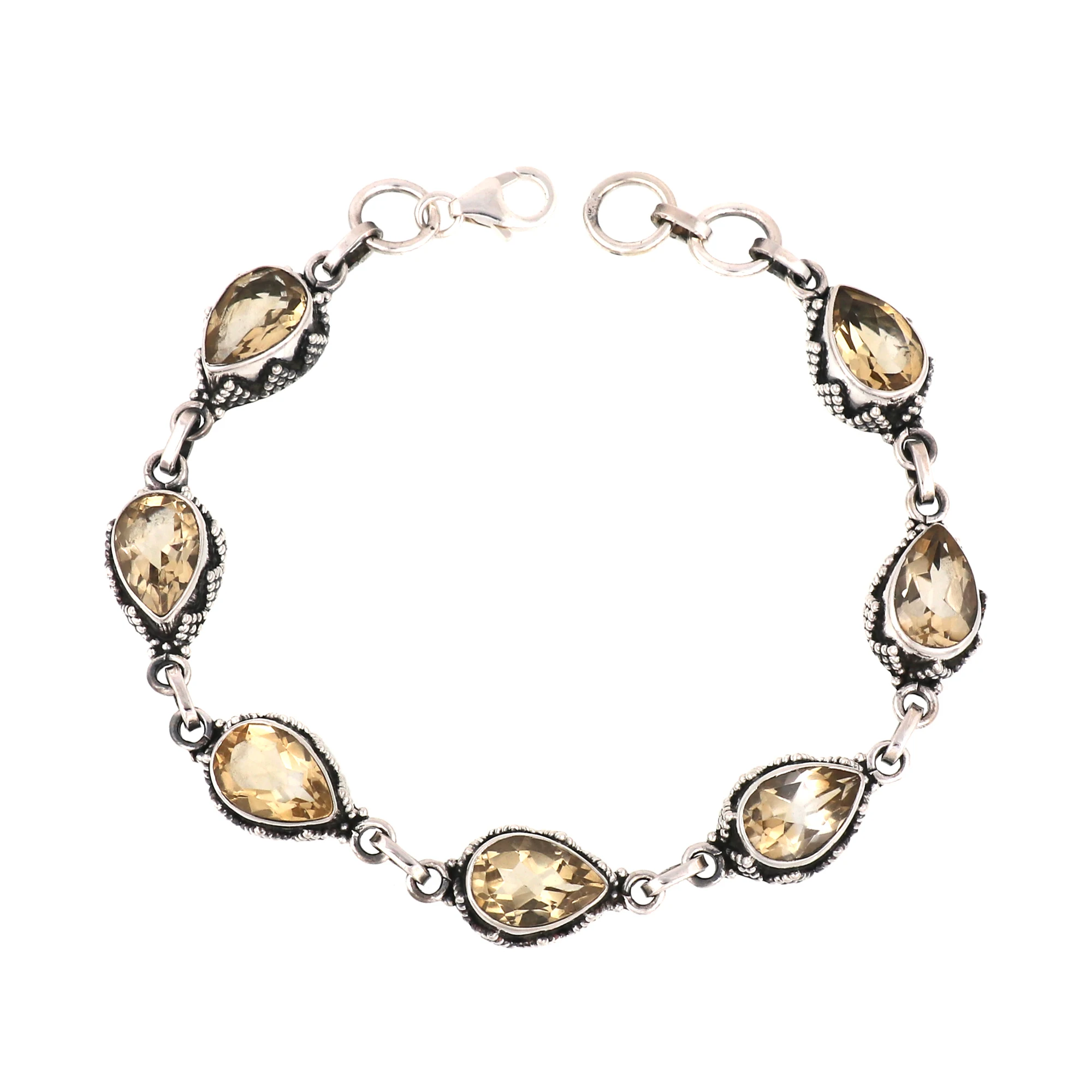 Indian bracelet 925 silver jewelry bohemian tribal celtic handcrafted spiritual healing gothic ethnic citrine gemstone jewelry