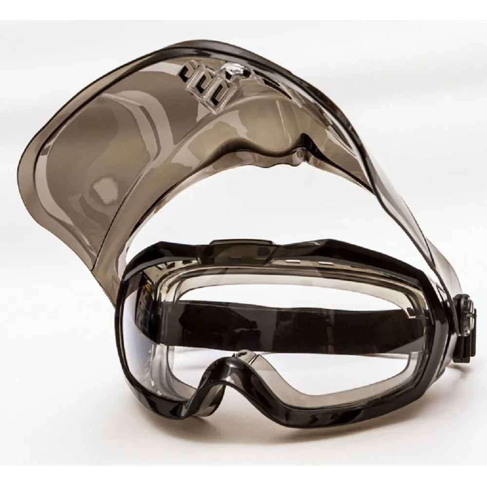 Protective Face Shield with Browguard and Safety Goggle Mask Designed for Heavy-Duty Industrial Use