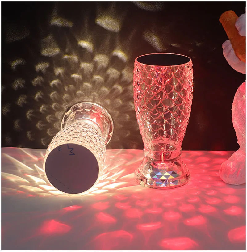 Bar Restaurant Hollow Fish Scale Decorative Lighting Remote Control Led Lamps for Dining Table Bedside Crystal Touch Light