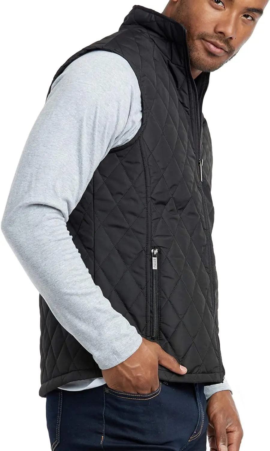 Oversized Lightweight Padded Cropped Puffer Quilted Vest Winter Warm Coat Jacket Puffy Vest Women Zip up Stand Collar Sleeveless
