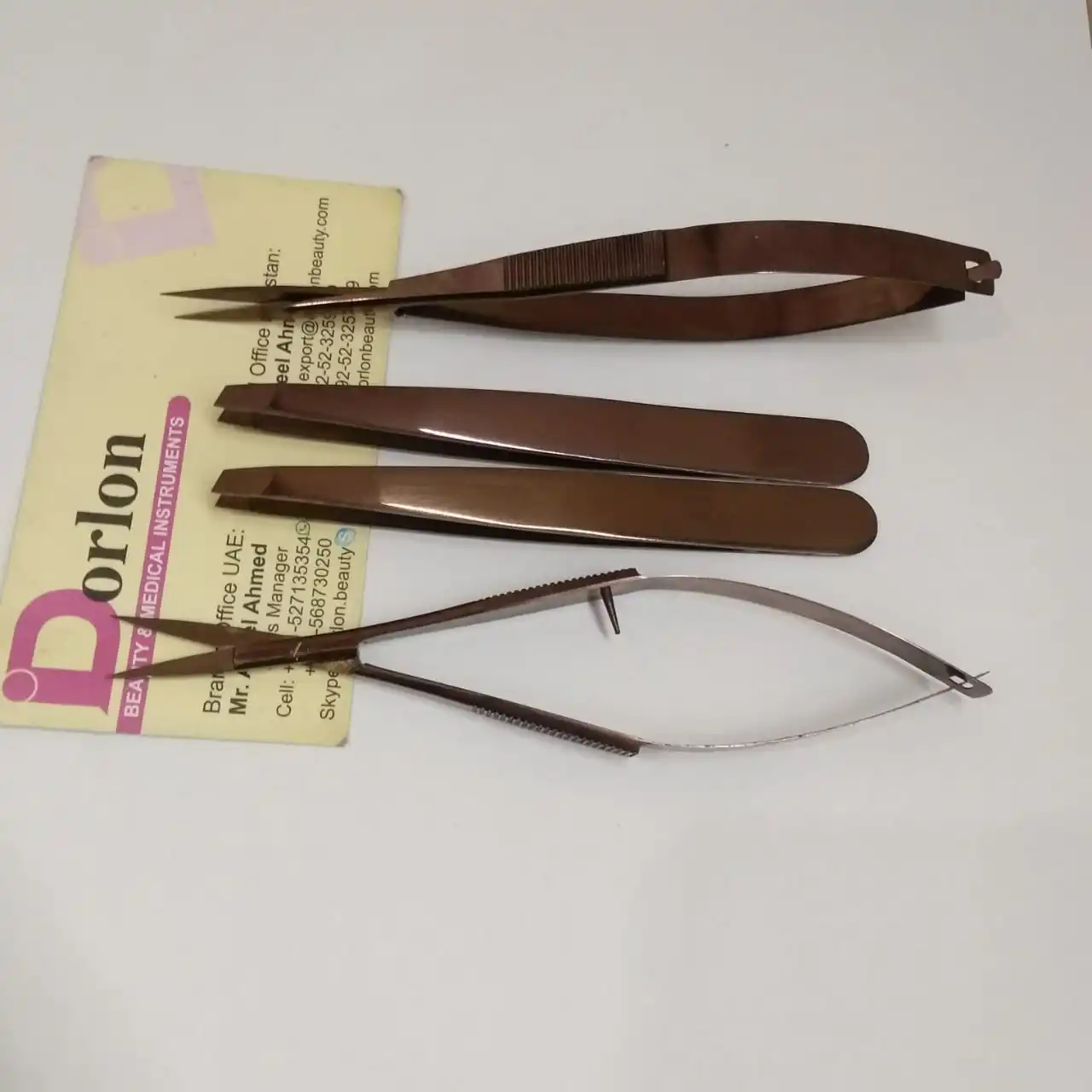 Hot Selling Eyebrow Tweezers Scissors Set With Custom Case Private Label Top Quality Slanted Pointed Tweezers & Spring S