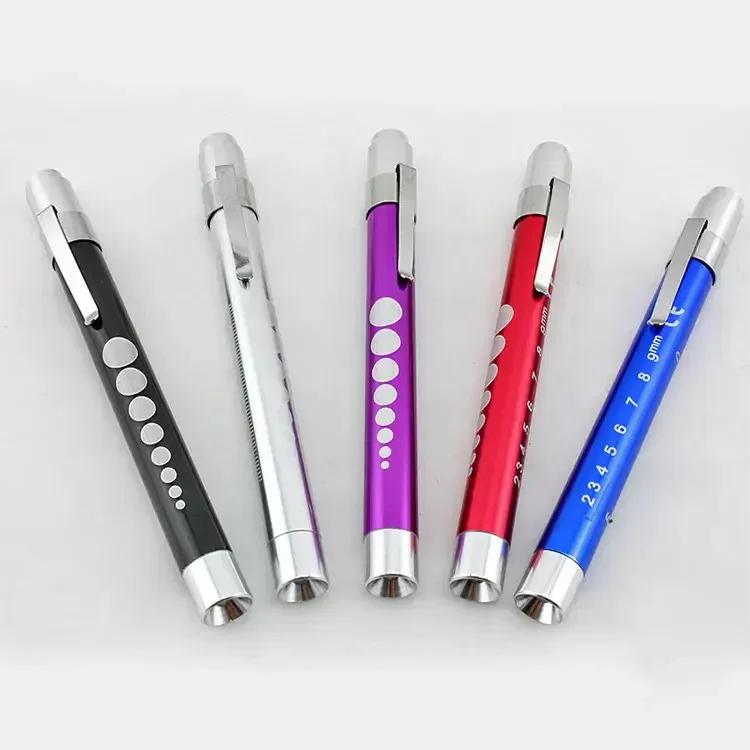 Best Quality Penlight Doctors Nurse Pen Light with Pupil Gauge Bright LED with Batteries Professional Medical Devices Pin tech I