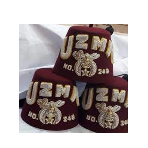 NEW 2022 SPECIAL CUSTOM SHRINE FEZ Shriners Fezes Masonic Regalia Provincial Star Al Qadr #246 5 Row Rhinestone Shriner