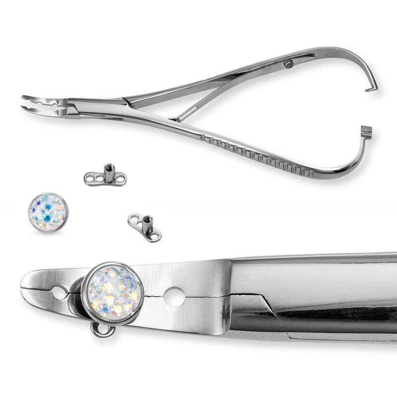 Профессиональный инструмент для пирсинга кожи дермальный якорь зажим основания хирургические стальные удерживающие плоскогубцы пинцет ювелирных