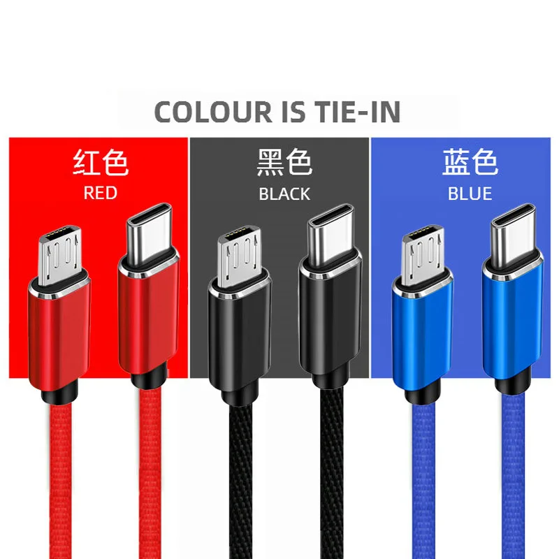 Micro to USB-C USB Cable OTG Braided Charger Data Sync Cord Charging Wire Adapter for PS4 Kindle Xbox Controller Android Phone