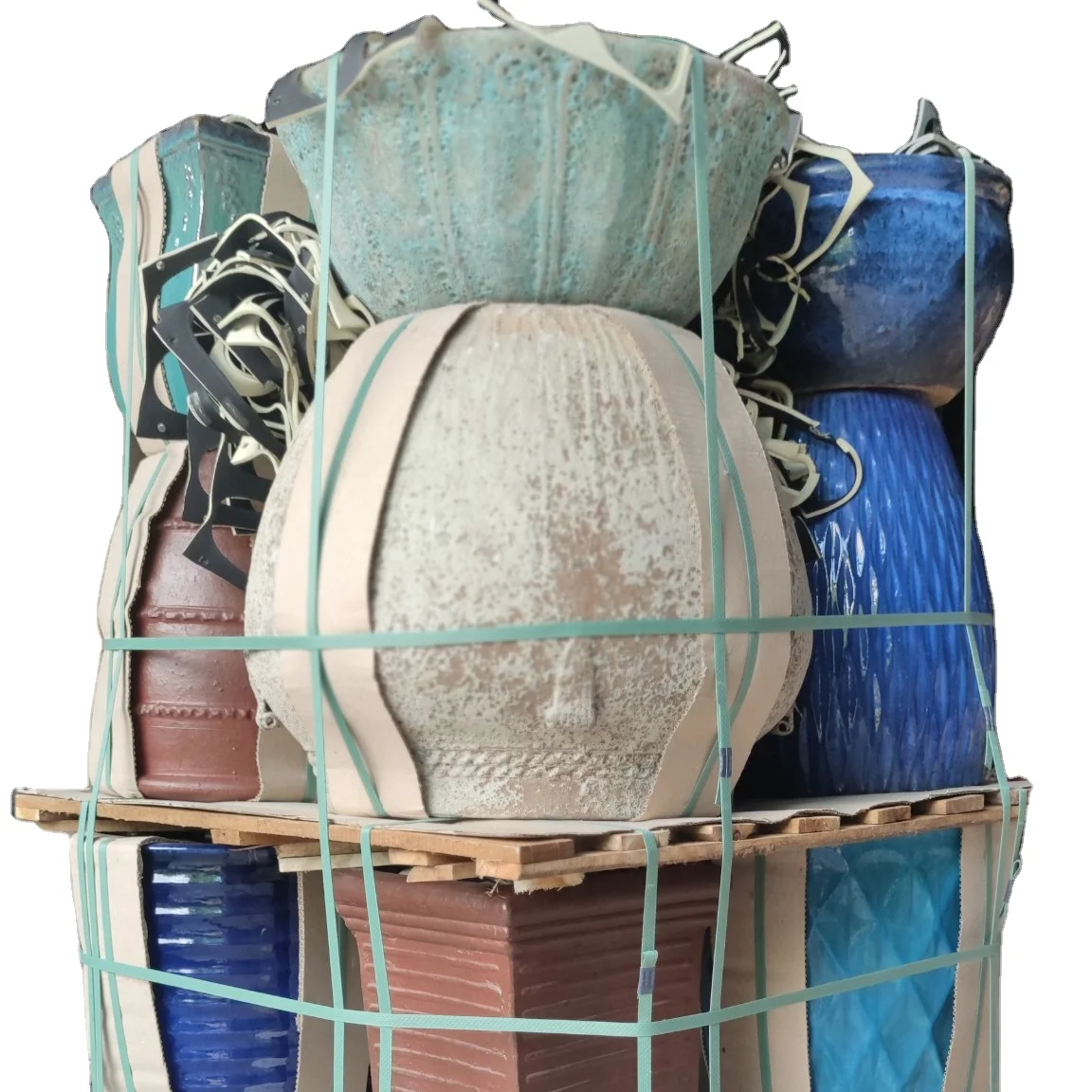 Atlantis pots - Glazed planters - Large blue glazed pottery- Outdoor garden ceramic pot - Vietnam pottery Supplier