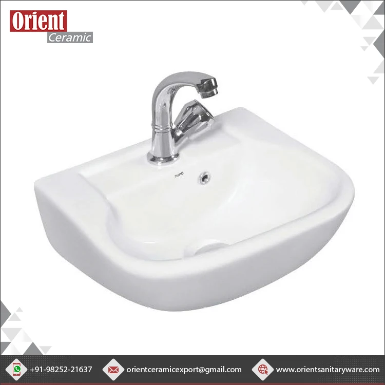 Genuine Indian Manufacturer Selling High in Quality New Designer Wall Hung Sanitary Ware White Ceramic Hand Wash Basin
