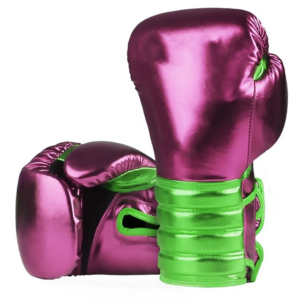 Wholesale 2024 Latest Design High Quality Paper Leather Shinning Leather MMA Muay Thai Boxing Gloves