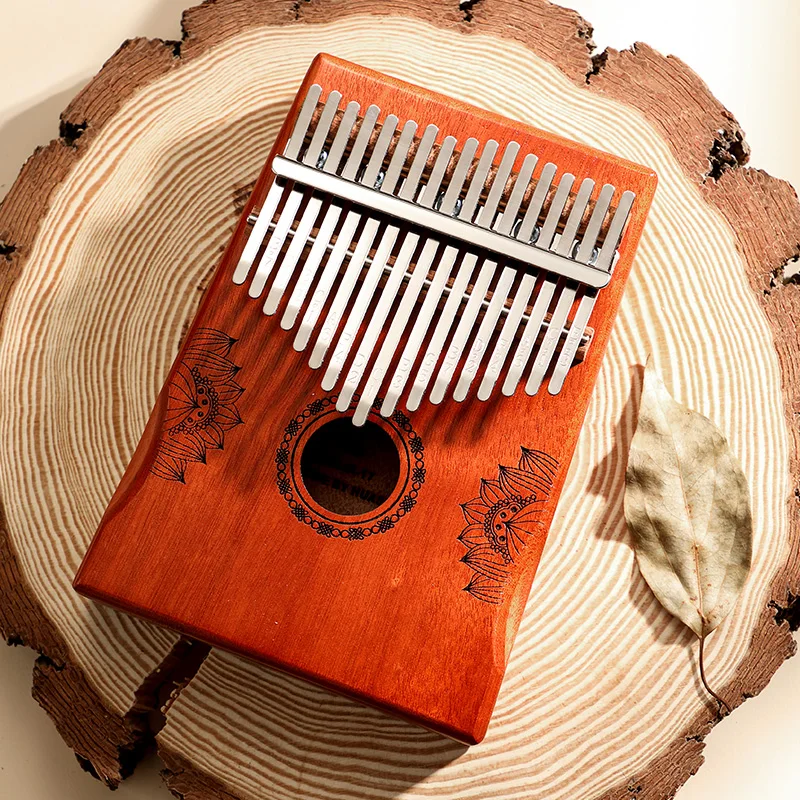 Huashu On-sale Mahogany Good sound Wood Kalimba 17 Key Mbira Thumb Piano