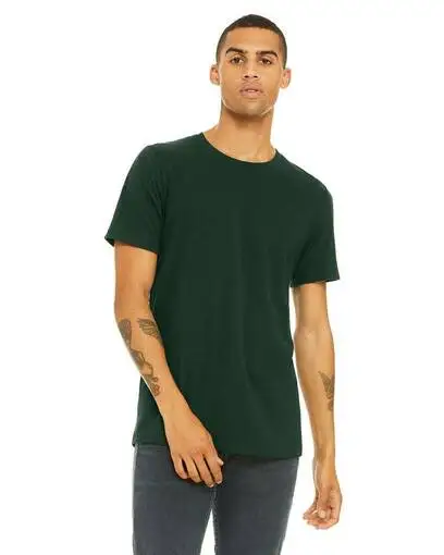 Bella Canvas Rounded Neck Sporting Crew-Neck T-Shirt Large Deep Deep Green T Shirts
