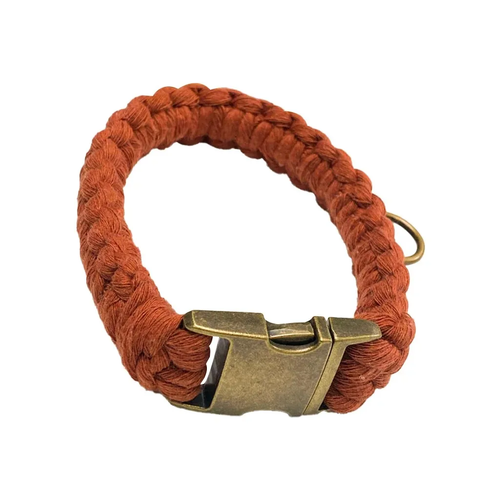Paracord Dog Collar Unique Personalized Custom Hemp Handmade Pet Collar Natural Cotton Dog Collar
