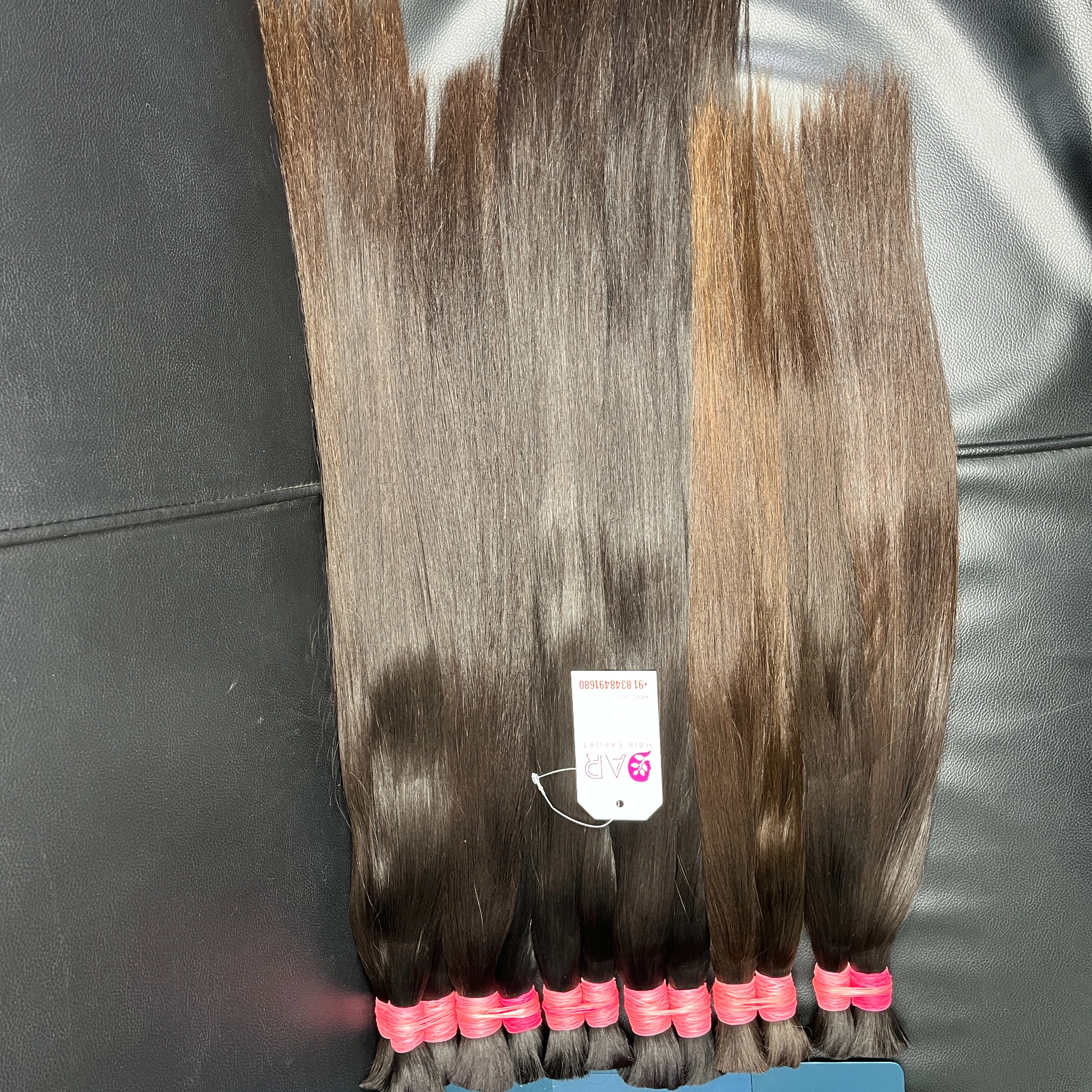 100% Virgin Human Hair Raw Indian Wavy Bulk  Hair straight women hair exporter