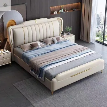 Легкая роскошная кровать размера «Queen-Size»