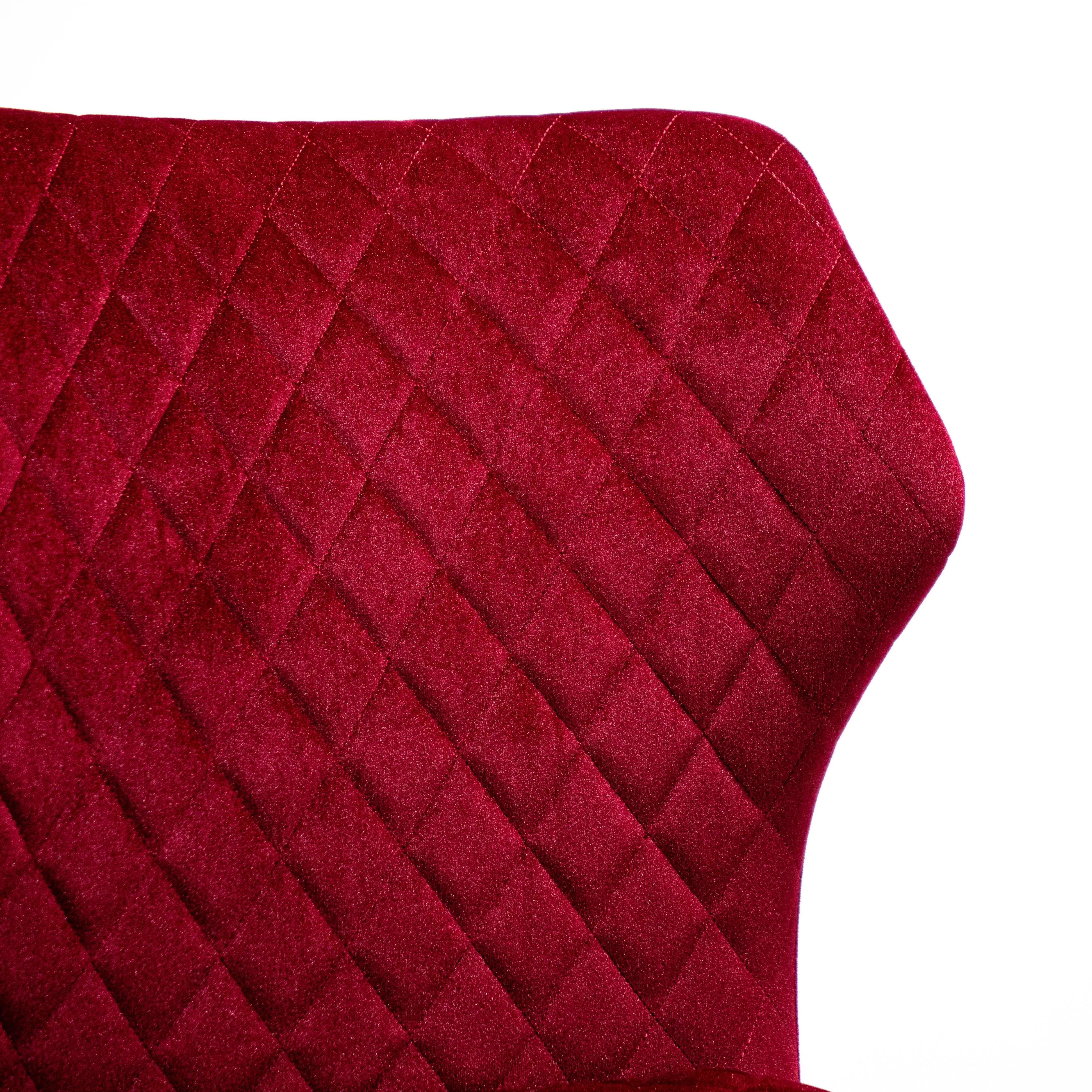 Factory Wholesale Luxury Design Fabric Modern Bordeaux Velvet Accent Dining Chairs Steel Frame Dining Chair