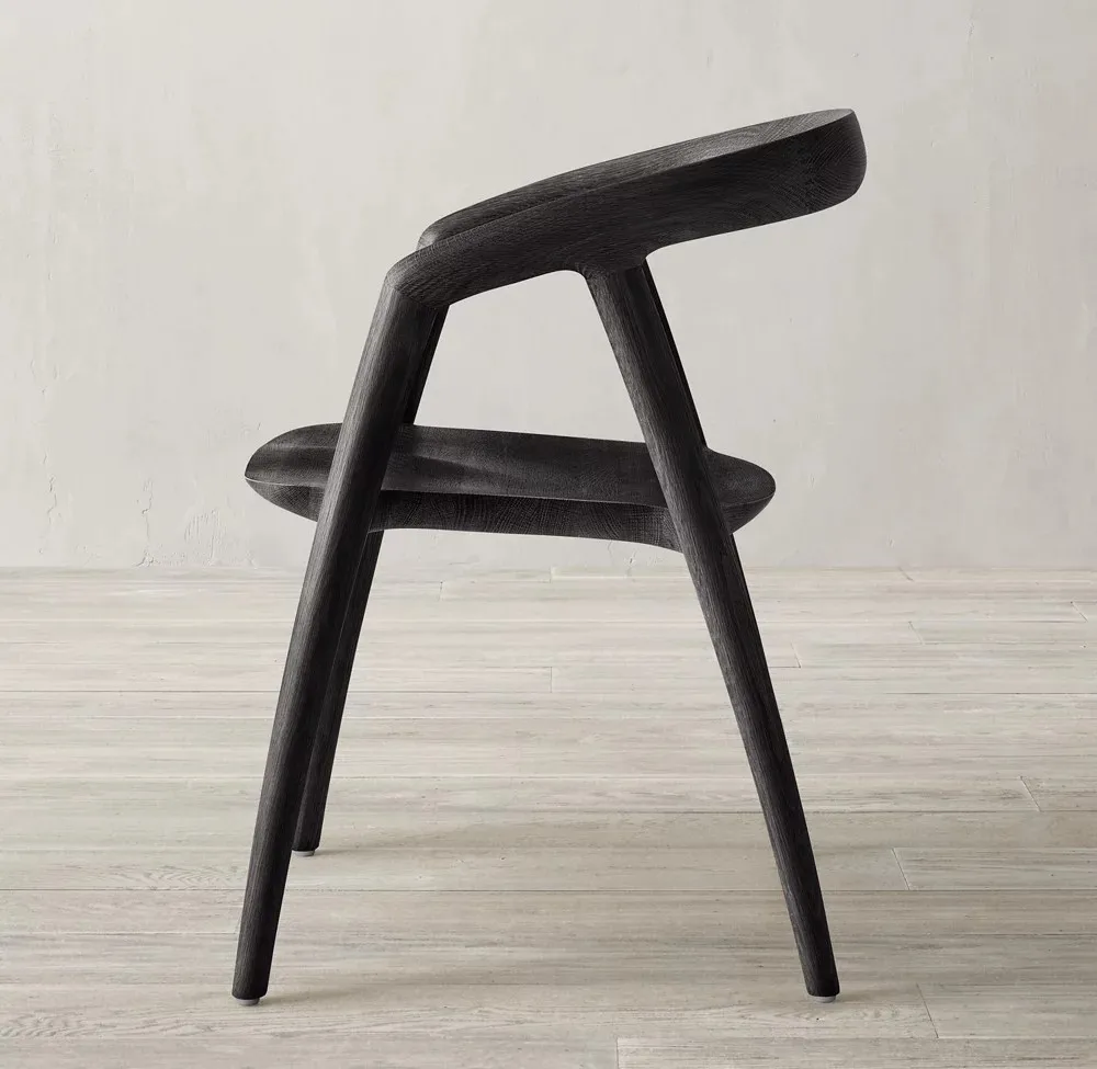 Elegant Mid Century Modern Style Solid Oak Wood Dining Chair for Restaurant Dining Room