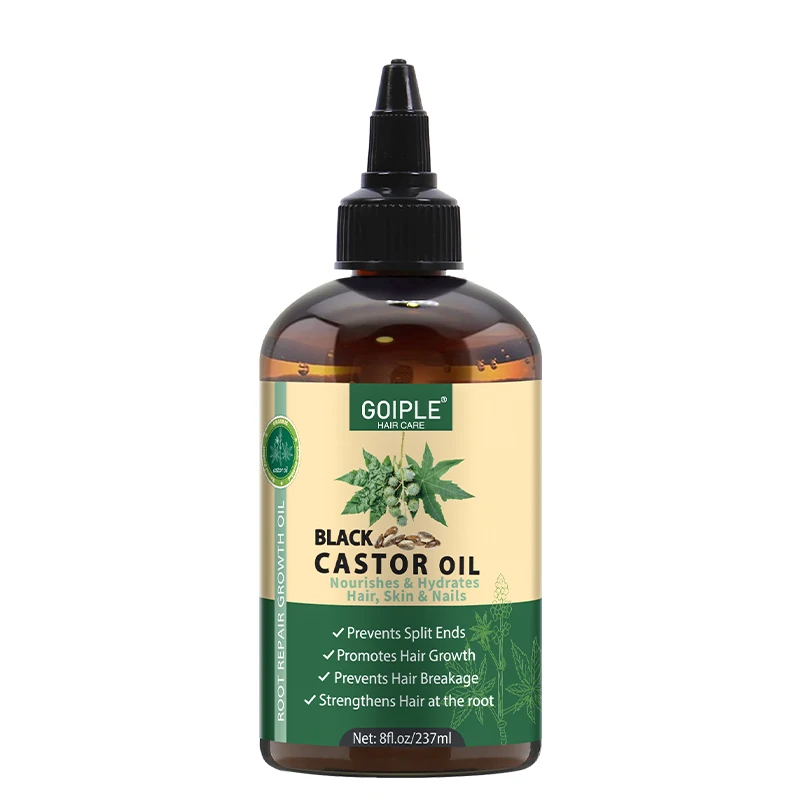 Private Label Natural Pure Jamaican Black Castor Essential Oil Cold Pressed Unrefined for Scalp Treatment Hair Growth Care Serum