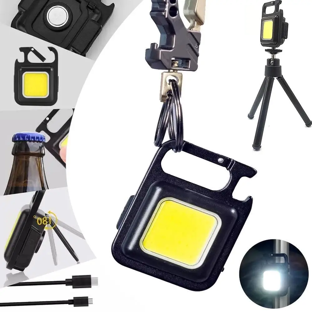 Уличный мощный супер яркий USB Магнитный EDC linterna llavero брелок свет перезаряжаемый мини-фонарик