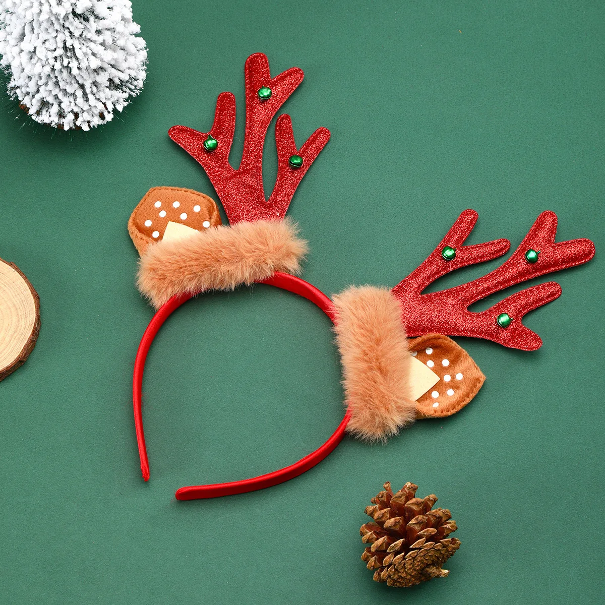 Pafu Party Supplies Large Antler Deer Horn Ears Cosplay Xmas Headdress Hair Accessories Christmas Reindeer Antlers Headband
