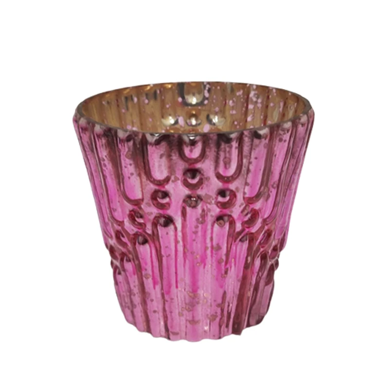 Glass Unique Design Round Votive Green Colour Modern Style Candle Jars  For Wedding & Home Decoration Customized In Bulk