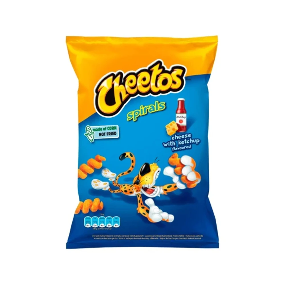 Cheetos Spirals Cheese & Ketchup Paprika 145g - The Perfect Duo of Cheesy and Tangy Crunch
