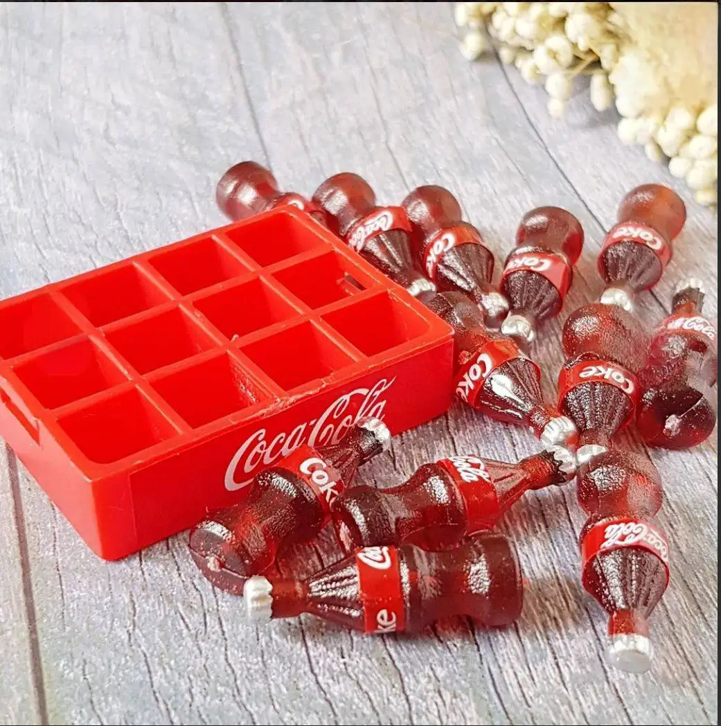 Dollhouse Miniatures Drink Beverage Coke Bottles Set Collectibles