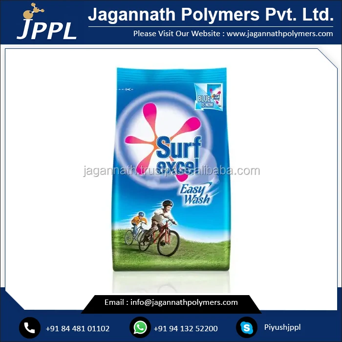 Multi Coloured Rotogravure Printing High Strength Laminated Washing Powder Pouches Stand Up Pouch