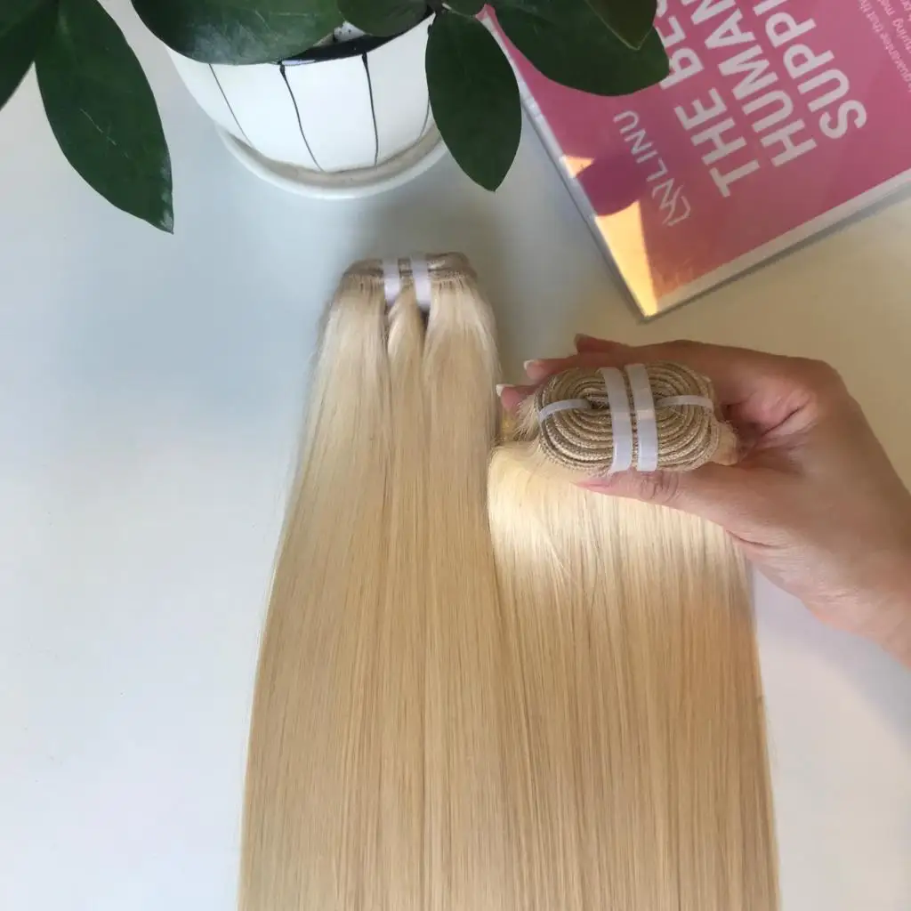 Hot Trend 100% Vietnamese Bone Straight Blonde Hair Extensions Super Pair for Black Women Raw Material HD Lace