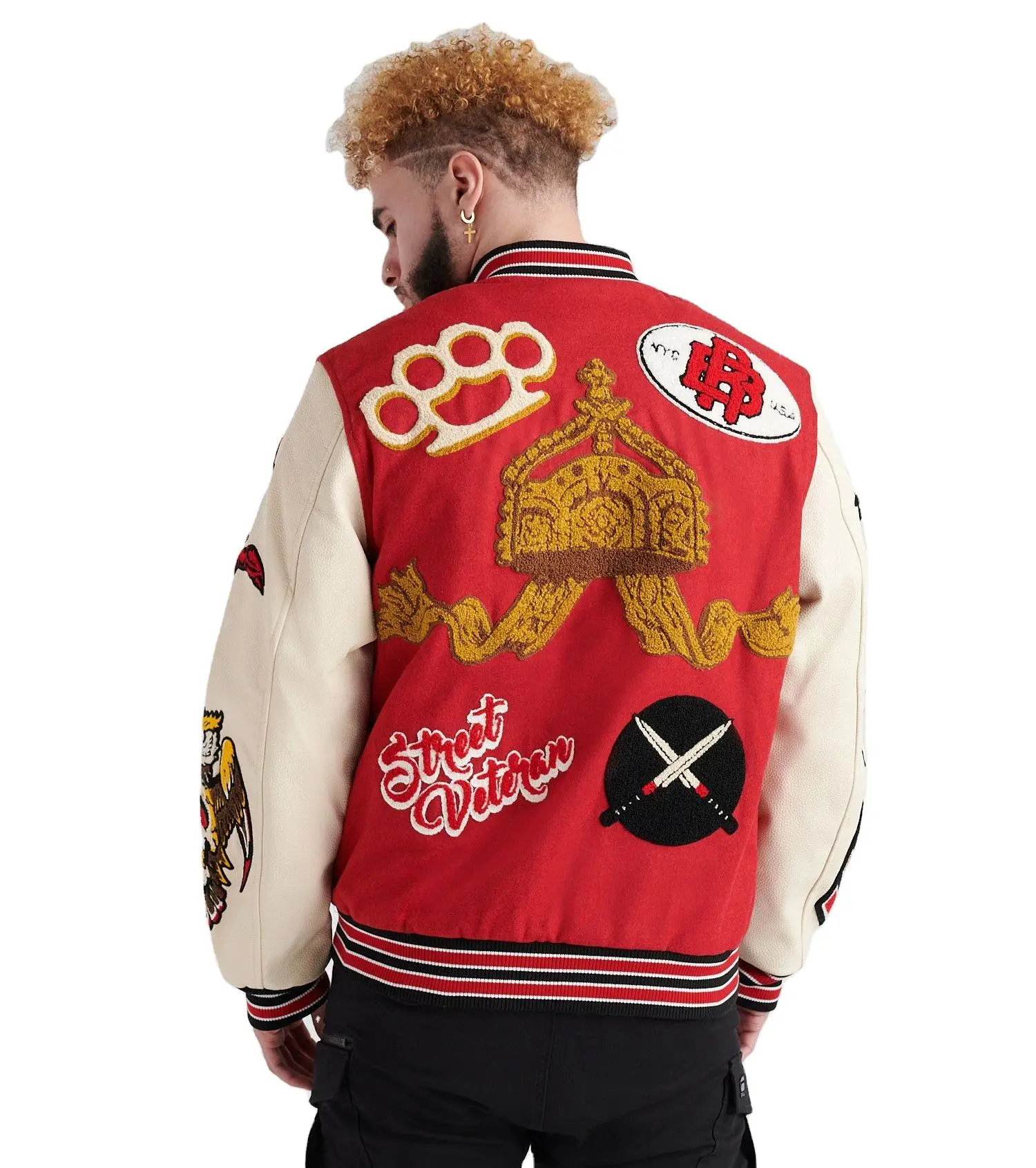 Varsity Jackets Custom Printing Long Sleeve Men Wool Jacket Men Plain Blank Varsity Letterman Jacket