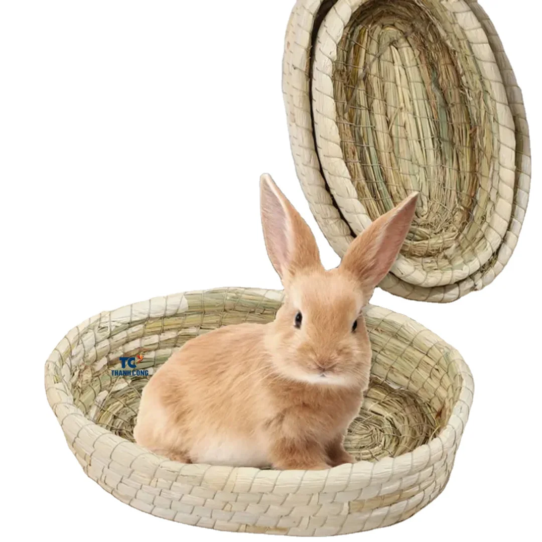 Rabbit Grass House- Natural Hand Woven Seagrass Play Hay Bed, Hideaway Hut Grass Mat from Thanh Cong