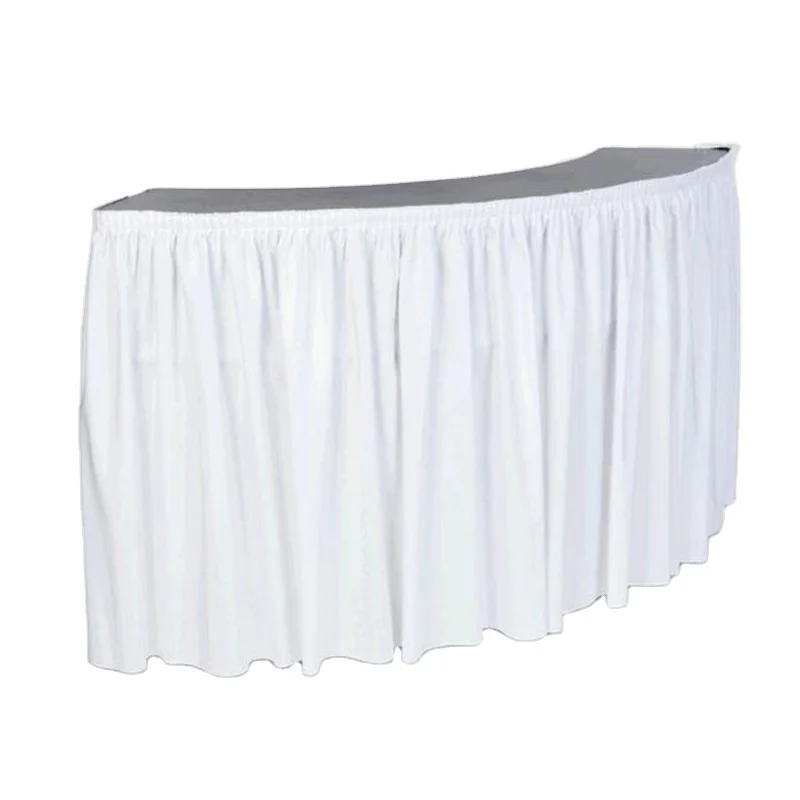 White Table Skirt For 100% Polyester White Pleated Tablecloth Customized Simple Parties And Playdates