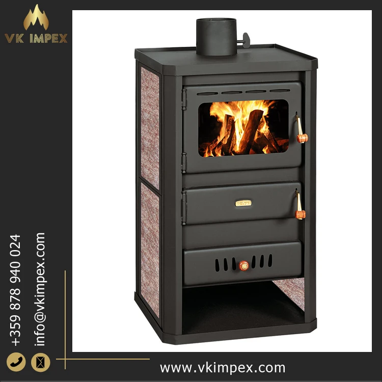 Villa Apartment House Indoor Use Elegant Design Steel Material Freestanding Wood Burning Fireplaces at Competitive Price