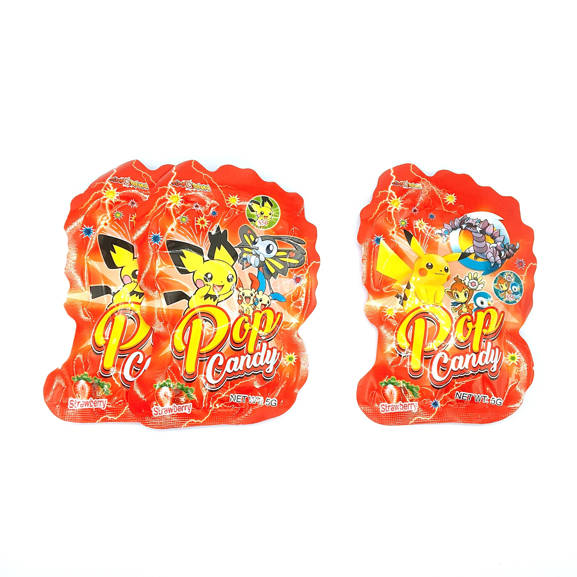 Hot Sale Cartoon Packing Mixed Fruit Flavor Popping Candy with Tattoos or Cards in Box