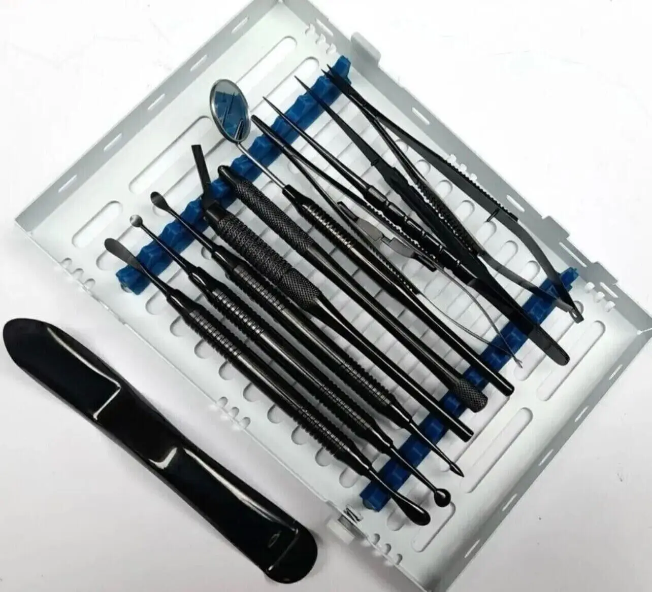 Surgical Dental Oral Surgery Sets Stainless Steel Dental Micro Periodontal Oral Surgery Kit 10 Pieces Black Coated CE ISO