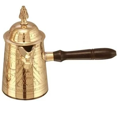 Premium Quality Hammered Design Brass Metal  Turkish Coffee Making And Warmer Pot with Handle From Indian Supplier